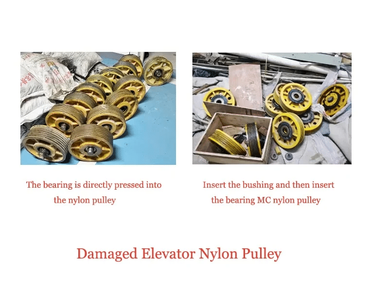 Damaged Elevator Nylon Pulley