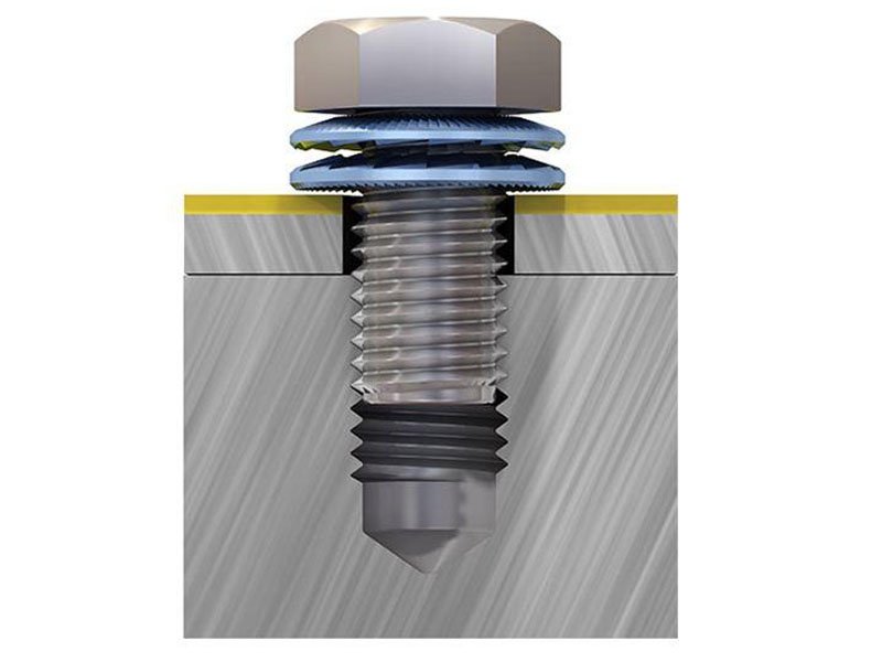 Wedge-locking washer assembly for bolted joints